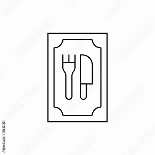 Restaurant menu card service icon vector sign