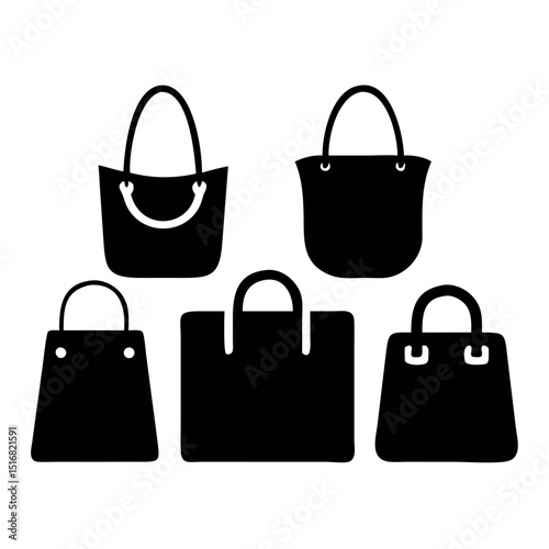 Minimalist Shopping Bag Vector Set