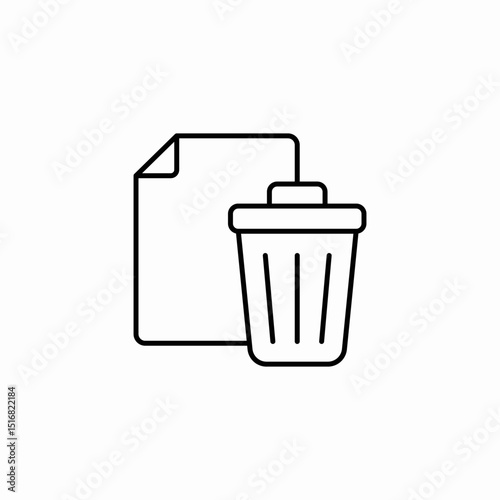 deleted document icon sign vector