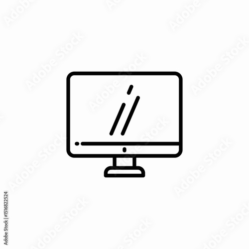desktop monitor icon sign vector