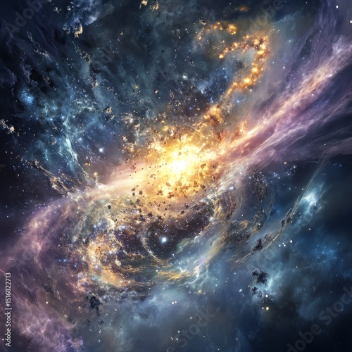 Flying antimatter particles react with its matter particles in the nebula