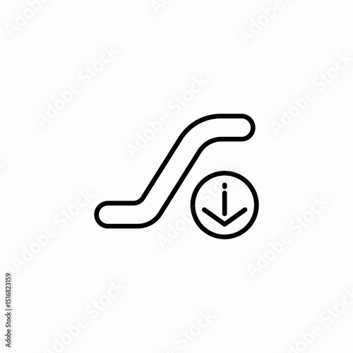 elevator going down icon sign vector
