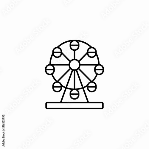 ferris wheel icon sign vector