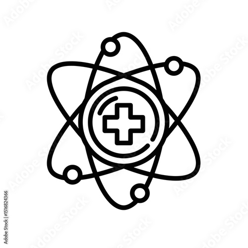 Isotope medical use concept of nuclear industry icon  