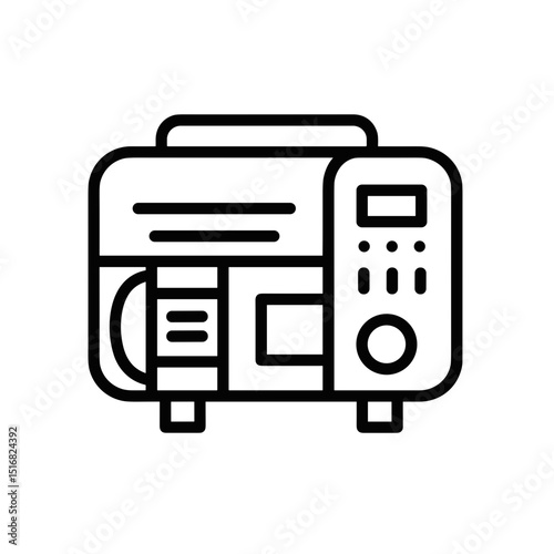 Emergency generator icon in simple line art design  