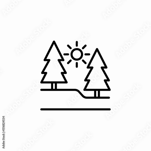 forest landscape icon sign vector