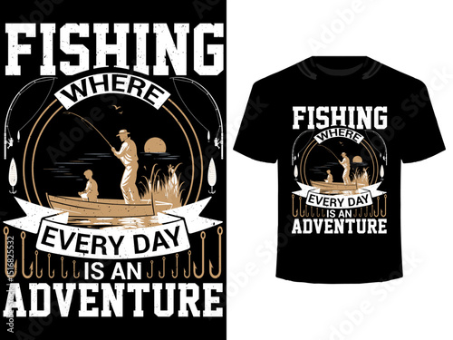 Fishing T-shirt Design Quotes, Fish Tee Vector Art Download | Adobe Stock