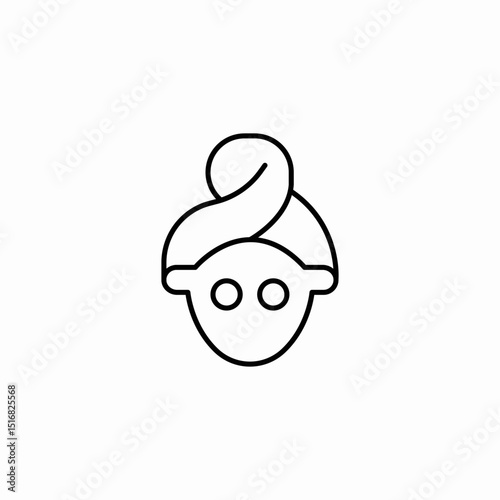 head towel icon sign vector