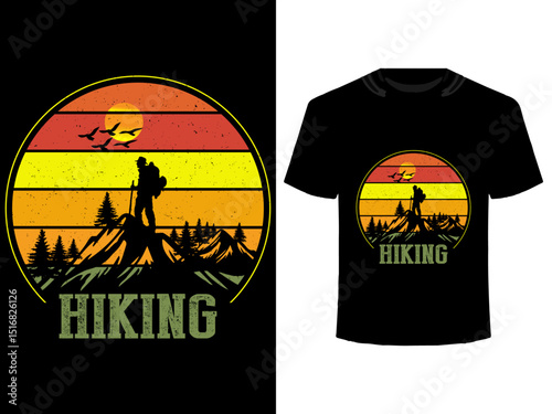 Camping t-shirt design. Adventure t-shirt design vector. Outdoor t-shirt design. Made with mountain, silhouette, trees, retro, vintage, grunge style. Design for nature lover tee | Adobe Stock
