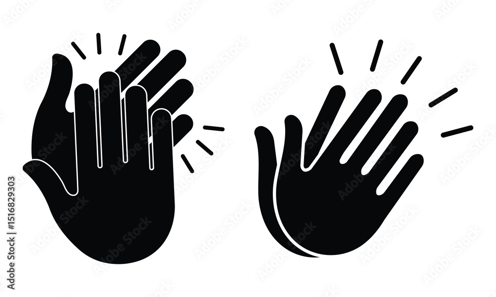 Obraz premium Clapping hand icon vector design. Hands clap icon symbol. Silhouette of clap hand vector. Hand Vector illustration.