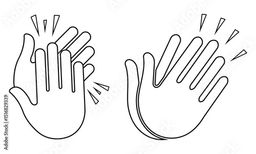 Clapping hand line icon vector design. Hands clap icon symbol. Silhouette of clap hand vector. Hand Vector illustration.