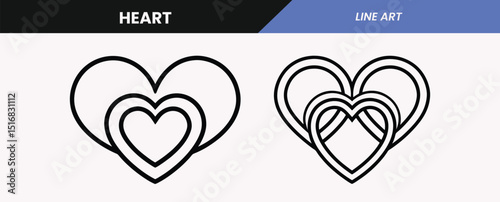 Intertwined Heart Line Art – Minimalist Love Symbols