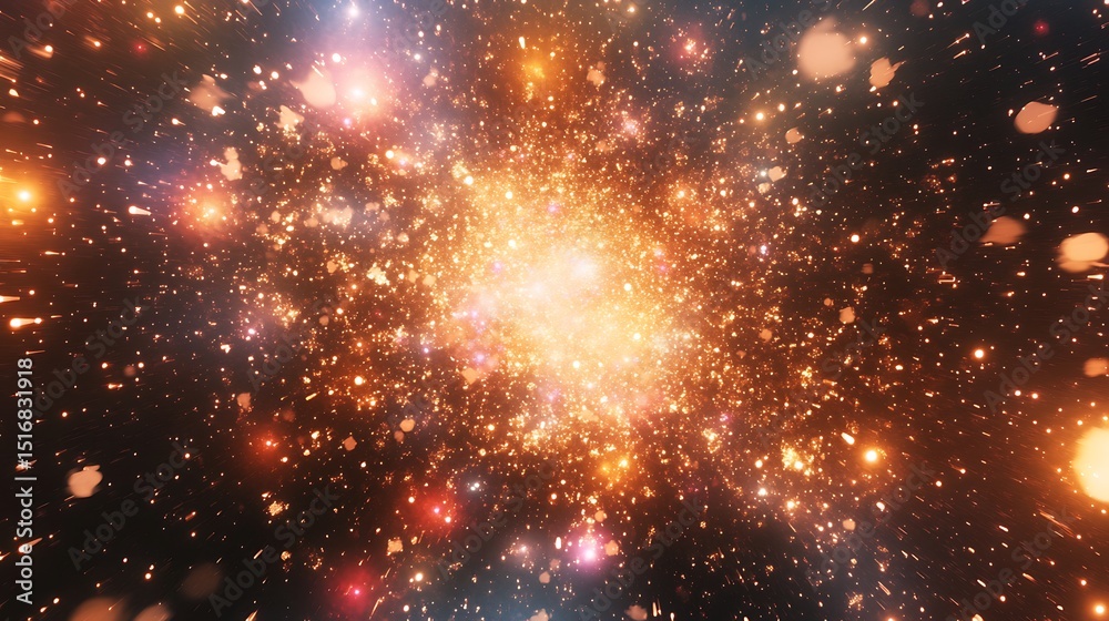 Fototapeta premium Cosmic explosion, vibrant nebula