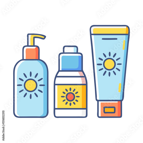 Sun Protection Sunscreen icon UV protection SPF50 clipart