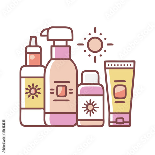 Sun Protection Sunscreen icon UV protection SPF50 clipart