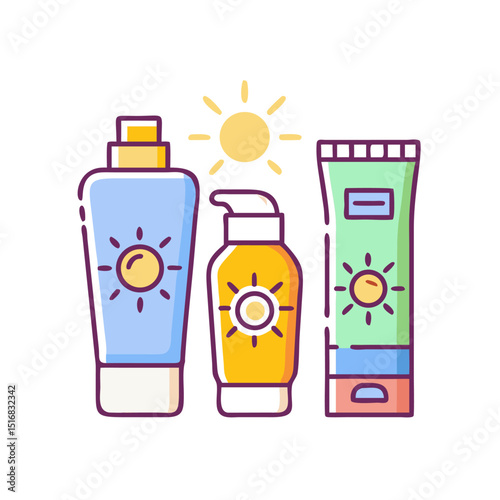 Sun Protection Sunscreen icon UV protection SPF50 clipart