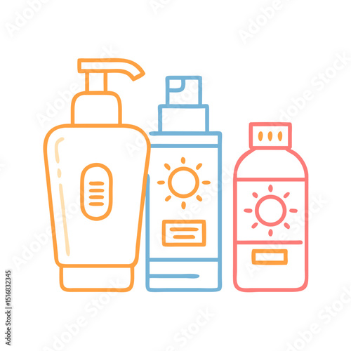 Sun Protection Sunscreen icon UV protection SPF50 clipart
