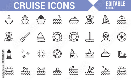 Digital Icons Featuring Lighthouses, Ships, and Sailing Adventures.