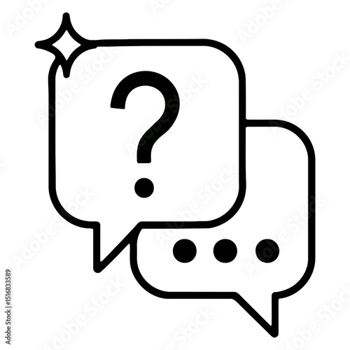 Chat Bubble Icon with Question Mark and Dots for Q&A Concept