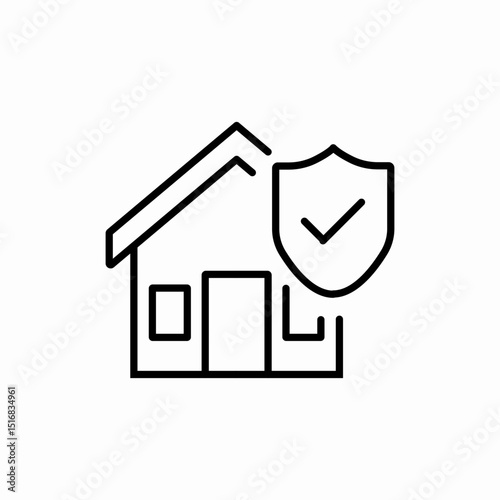 Home security protection service icon vector sign