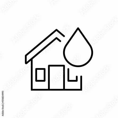 House water utility service icon vector sign