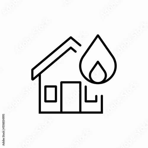 Building fire safety service icon vector sign