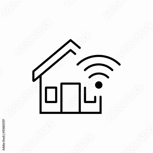 Home wireless internet service icon vector sign