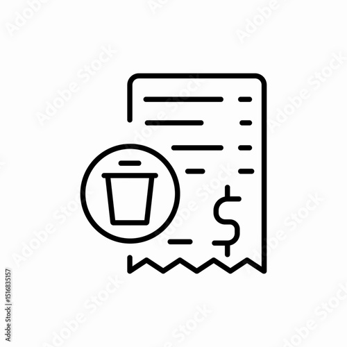 Utility bill water service icon vector sign
