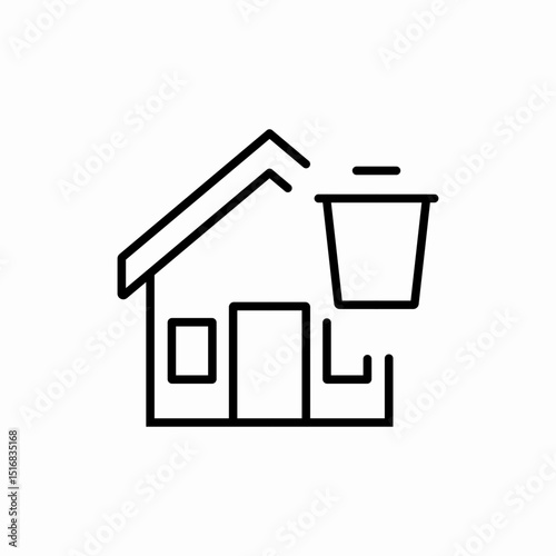 Home roof construction service icon vector sign