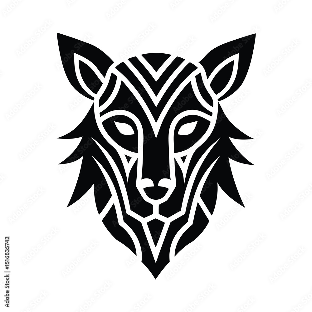 Fototapeta premium Geometric Wolf Head Design