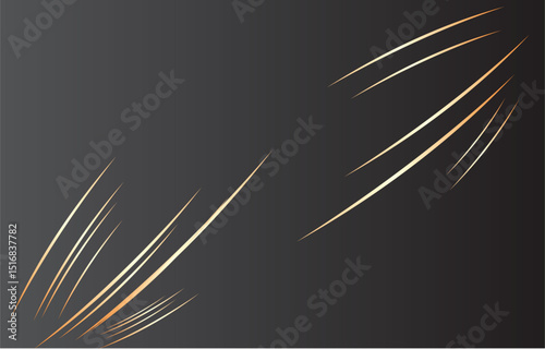Abstract dark gradient design with golden shapes and smooth curves