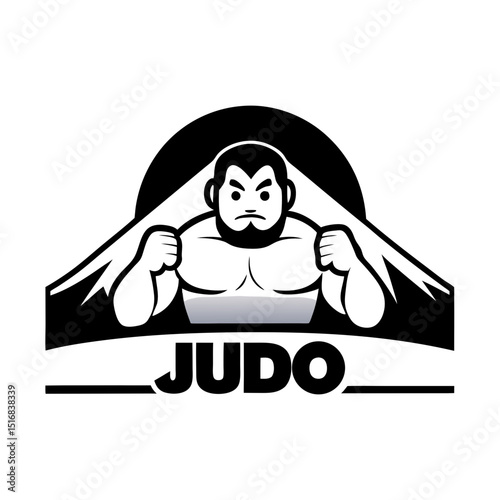 wrestler with a silhouette of Mount Fuji 