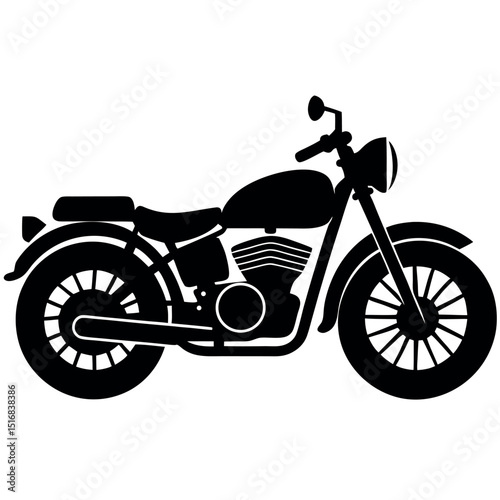Classic Motorcycle Silhouette A Vintage Ride Design