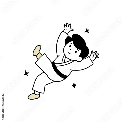 kid falling during judo practice