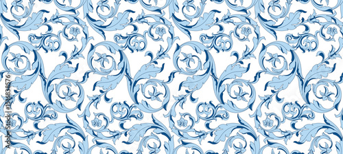 Seamless motif pattern. Baroque pattern design.