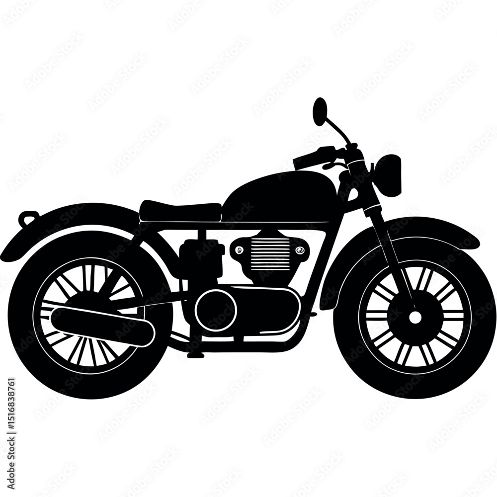 Obraz premium Vintage Motorcycle Silhouette Classic Bike Design Illustration