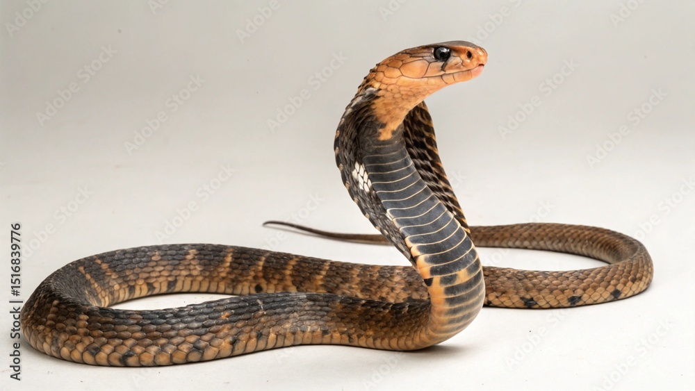Fototapeta premium Equatorial Spitting Cobra on studio background