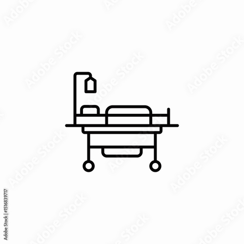 hospital bed icon sign vector