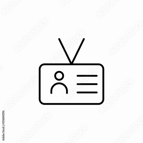 id badge icon sign vector