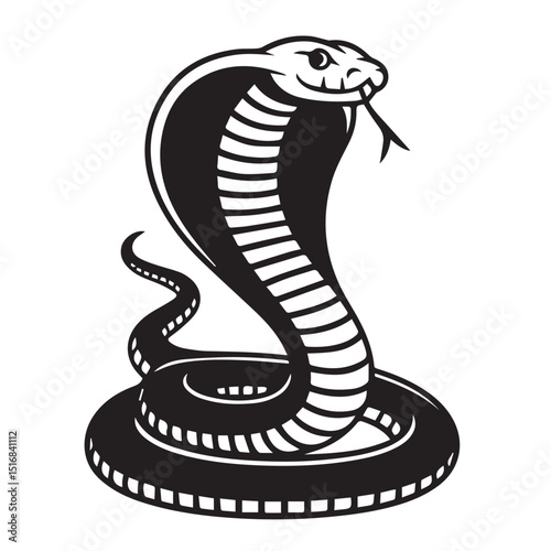 Vector cartoon snake illustration: cute green reptile