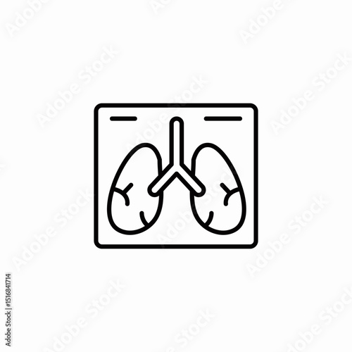 lungs x ray icon sign vector