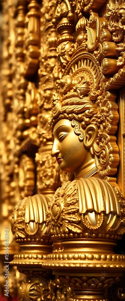 Fototapeta premium golden statue of a buddha in a temple