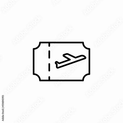 plane ticket icon sign vector