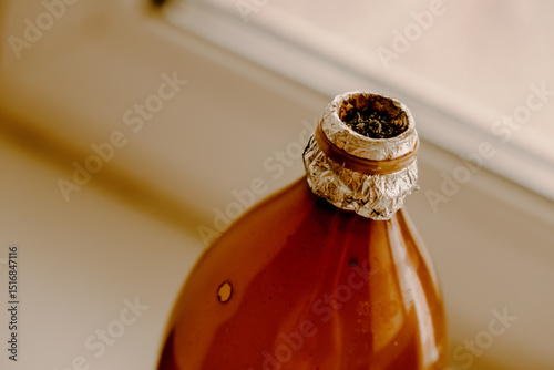 used DIY brown plastic gravity bong