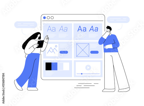 Style guide isolated cartoon vector illustrations.