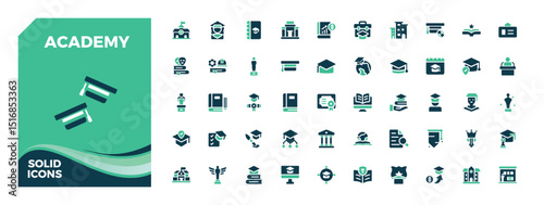 Academy colorful icon set. Contains such icons as student, graduation, learning, university and more. Isolated icons. School modern icon set. Pixel perfect.