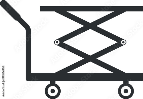 Hydraulic lifting table icon. Industrial signs and symbols.