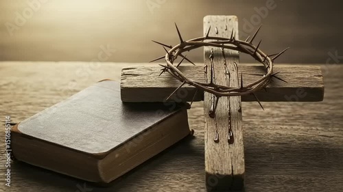 cross on a wooden background