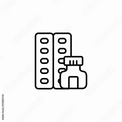 pills blister bottle icon sign vector
