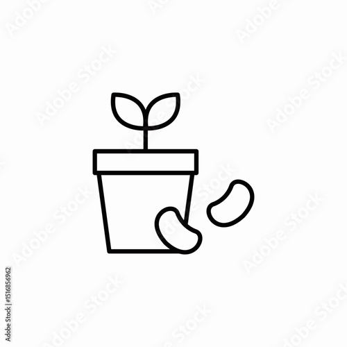 seed plant pot icon sign vector